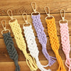 Cotton Rope Tassel Handwoven Keychain Pendant With Cross Crown Roman Numerals Bohemian Retro Style