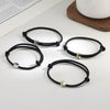 Couple Adjustable Braided Cord S925 Sterling Silver Zirconium Inlaid Dropshaped Electroplated Bracelet For Men And Women
