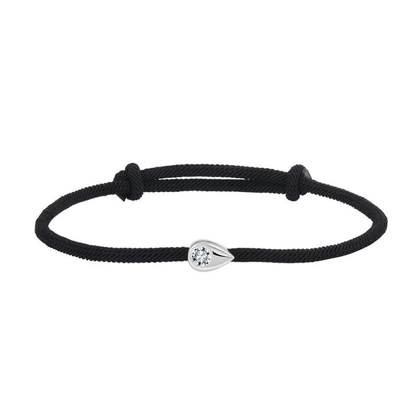 Couple Adjustable Braided Cord S925 Sterling Silver Zirconium Inlaid Dropshaped Electroplated Bracelet For Men And Women