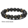 Couple Bracelet Stone Black Onyx Trendy Simple Design Unisex