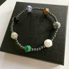 Couple Bracelet Volcanic Stone Lapis Geometric Style Electroplated Jewelry