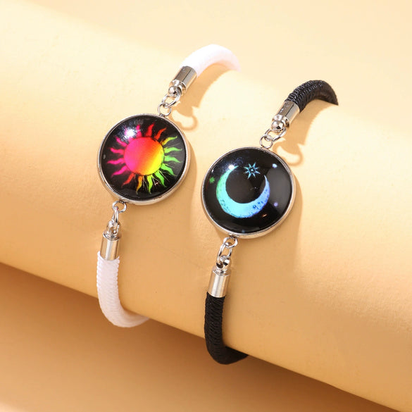 Couple Bracelet Zinc Alloy Personality Style With Letters Numbers Text Pattern Seiko Processing