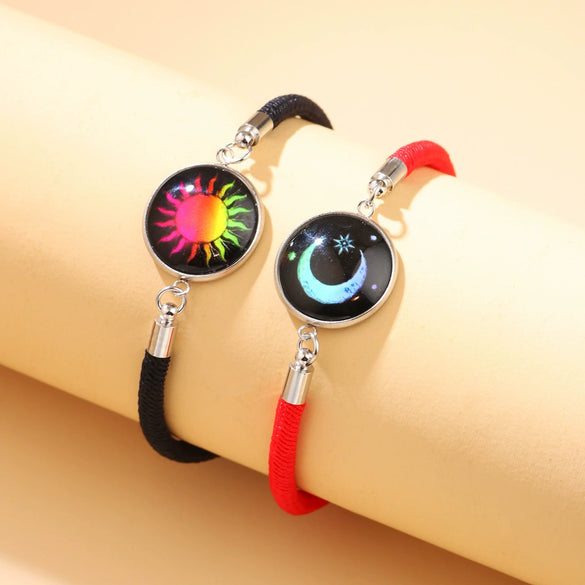 Couple Bracelet Zinc Alloy Personality Style With Letters Numbers Text Pattern Seiko Processing