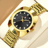 Couple Business Style Quartz Watch Alloy Case Stainless Steel Band Oval Dial Waterproof