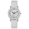 Couple Casual Alloy Quartz Watch With Round Dial Stainless Steel Clasp Genuine Leather Strap Mineral Strengthened Glass Mirror