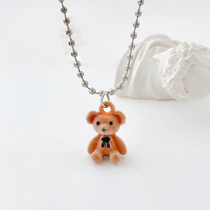 Cute Bear Alloy Plating Couple Necklace