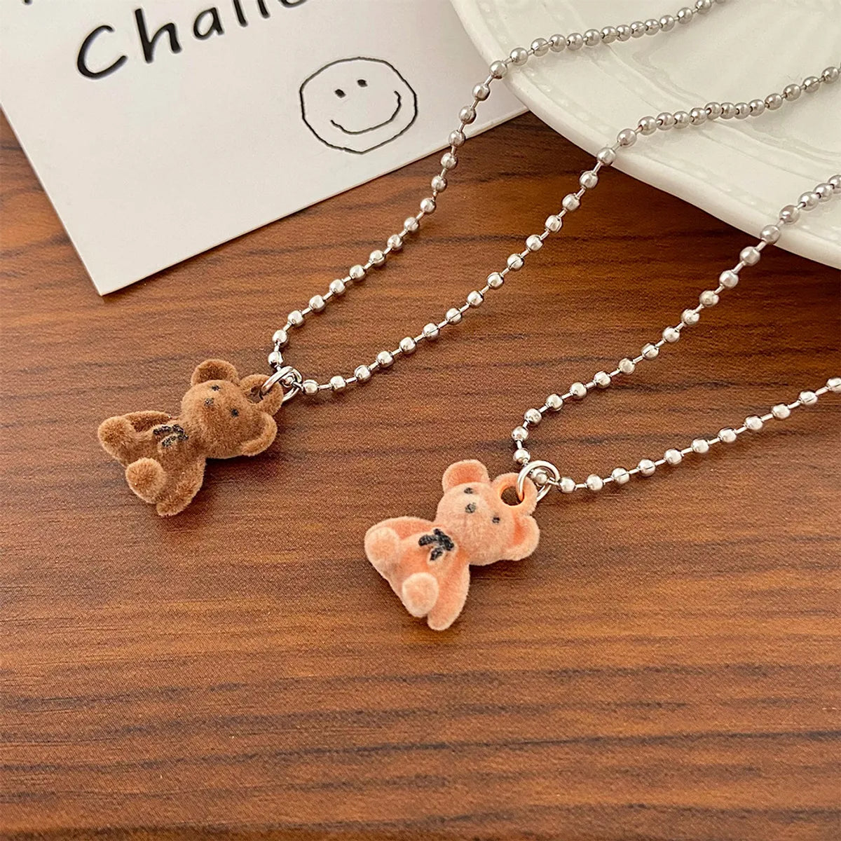 Cute Bear Alloy Plating Couple Necklace