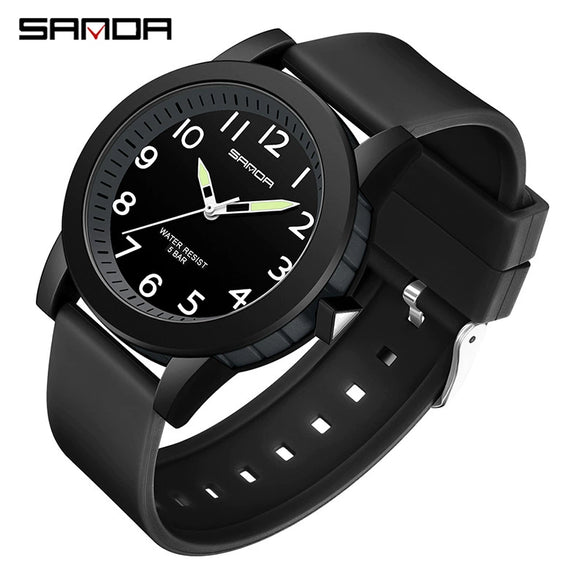 Couple Digital Quartz Electronic Watch Round Dial Acrylic Mirror Silicone Strap Abs Case