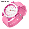 Couple Digital Quartz Electronic Watch Round Dial Acrylic Mirror Silicone Strap Abs Case