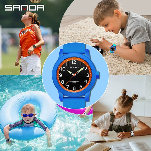 Couple Digital Quartz Electronic Watch Round Dial Acrylic Mirror Silicone Strap Abs Case
