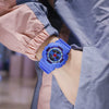 Couple Electronic Watches Plastic Case Silicone Strap Stainless Steel Clasp Round Dial