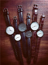 Couple Fashion Retro Belt Quartz Watch Metal Case Genuine Leather Strap Round Dial