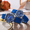 Couple Fashion Sports Silicone And Alloy Quartz Watch Round Dial Life Waterproof Stainless Steel Buckle