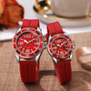Couple Fashion Sports Silicone And Alloy Quartz Watch Round Dial Life Waterproof Stainless Steel Buckle