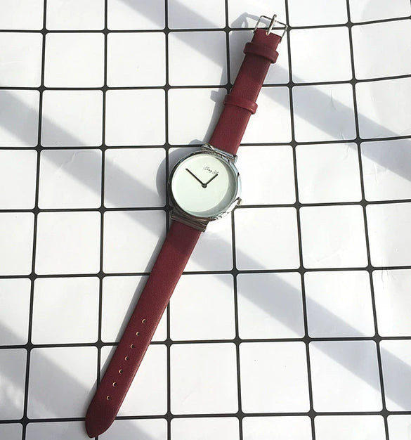 Couple Metal Alloy Belt Chain Watch Round Dial Retro Simple Leisure Style