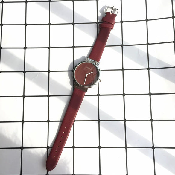Couple Metal Alloy Belt Chain Watch Round Dial Retro Simple Leisure Style