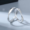 Couple Mobius Ring Sterling Silver Geometric Electroplating Style