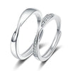 Couple Mobius Ring Sterling Silver Geometric Electroplating Style