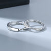 Couple Mobius Ring Sterling Silver Geometric Electroplating Style