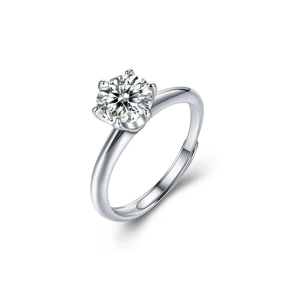 Couple Moissanite Ring 925 Sterling Silver Simple Geometric Electroplated