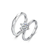 Couple Moissanite Ring 925 Sterling Silver Simple Geometric Electroplated