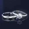 Couple Moissanite Ring 925 Sterling Silver Simple Geometric Electroplated