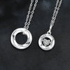 Couple Necklace S925 Sterling Silver Moissanite Heartshaped Pendant With Cross Chain