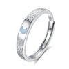 Couple Open Ring S925 Sterling Silver Flower Pattern Electroplating Minimalist Style