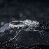 Couple Open Ring S925 Sterling Silver Flower Pattern Electroplating Minimalist Style