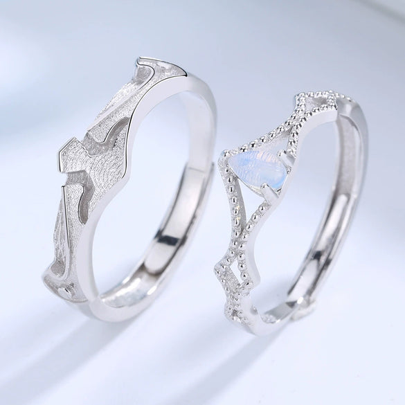 Couple Opening Ring S925 Silver Electroplated