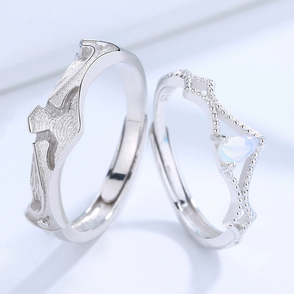 Couple Opening Ring S925 Silver Electroplated