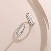 Couple Opening Ring 925 Sterling Silver Bow Geometric Diamond Design