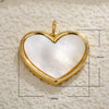 Couple Pendant Copper Plated 18K Gold Heart Shaped Inlaid Zircon White Shell Peach Shaped Diy Accessories With Small Fragrance