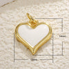 Couple Pendant Copper Plated 18K Gold Heart Shaped Inlaid Zircon White Shell Peach Shaped Diy Accessories With Small Fragrance
