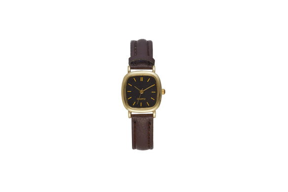 Couple Quartz Belt Watch Alloy Case Imitation Leather Strap Square Dial