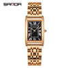 Couple Quartz Watch Square Alloy Alloy Case Steel Band Business Style Waterproof
