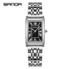 Couple Quartz Watch Square Alloy Alloy Case Steel Band Business Style Waterproof