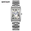 Couple Quartz Watch Square Alloy Alloy Case Steel Band Business Style Waterproof