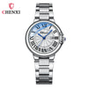 Couple Quartz Watch Stainless Steel Belt Round Dial Mineral Reinforced Glass Mirror Waterproof Luminous Leisure Style