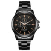 Couple Quartz Watches Alloy Case Fine Steel Strap Stainless Steel Buckle Round Dial Business Style