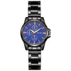 Couple Quartz Watches Alloy Case Fine Steel Strap Stainless Steel Buckle Round Dial Business Style