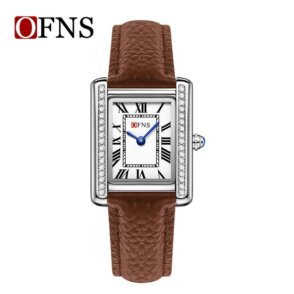 Couple Quartz Watches Square Zinc Alloy Case Mineral Tempered Glass Mirror Stainless Steel Buckle Casual Style Waterproof