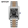Couple Quartz Watches Square Zinc Alloy Case Mineral Tempered Glass Mirror Stainless Steel Buckle Casual Style Waterproof