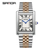 Couple Quartz Watches Square Zinc Alloy Case Mineral Tempered Glass Mirror Stainless Steel Buckle Casual Style Waterproof