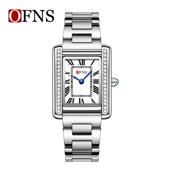 Couple Quartz Watches Square Zinc Alloy Case Mineral Tempered Glass Mirror Stainless Steel Buckle Casual Style Waterproof