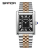 Couple Quartz Watches Square Zinc Alloy Case Mineral Tempered Glass Mirror Stainless Steel Buckle Casual Style Waterproof