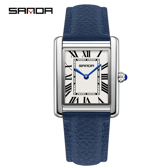 Couple Quartz Watches Square Zinc Alloy Case Mineral Tempered Glass Mirror Stainless Steel Buckle Casual Style Waterproof