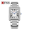 Couple Quartz Watches Square Zinc Alloy Case Mineral Tempered Glass Mirror Stainless Steel Buckle Casual Style Waterproof