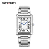 Couple Quartz Watches Square Zinc Alloy Case Mineral Tempered Glass Mirror Stainless Steel Buckle Casual Style Waterproof