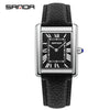 Couple Quartz Watches Square Zinc Alloy Case Mineral Tempered Glass Mirror Stainless Steel Buckle Casual Style Waterproof